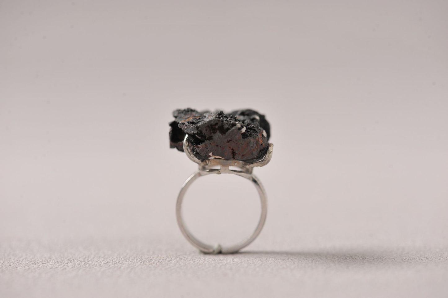 Raw Hematite Gemstone Ring