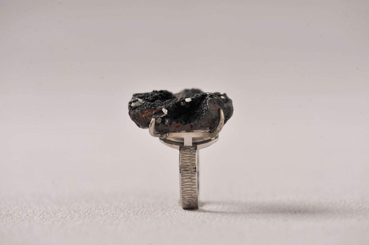 Raw Hematite Gemstone Ring