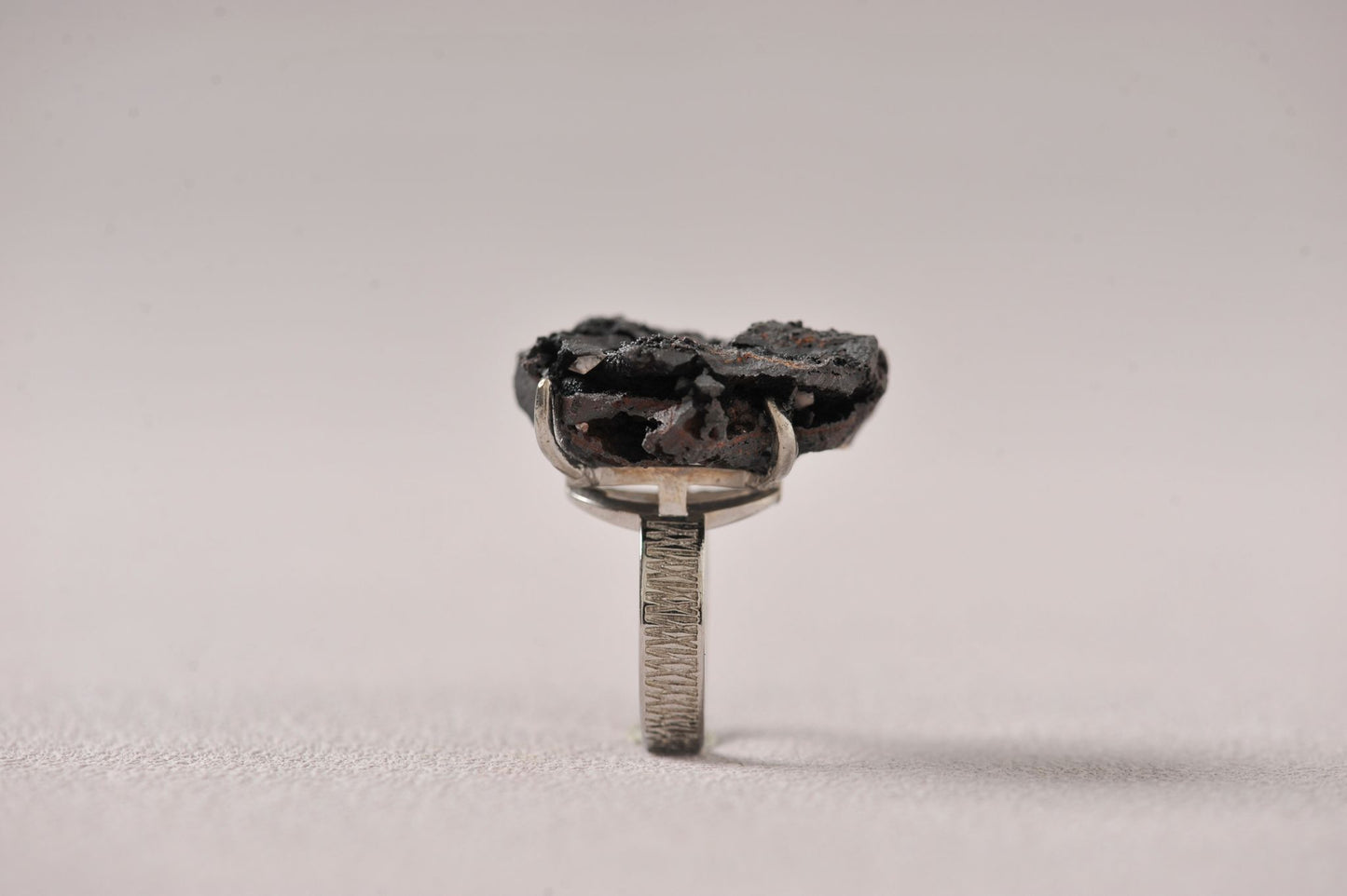 Raw Hematite Gemstone Ring