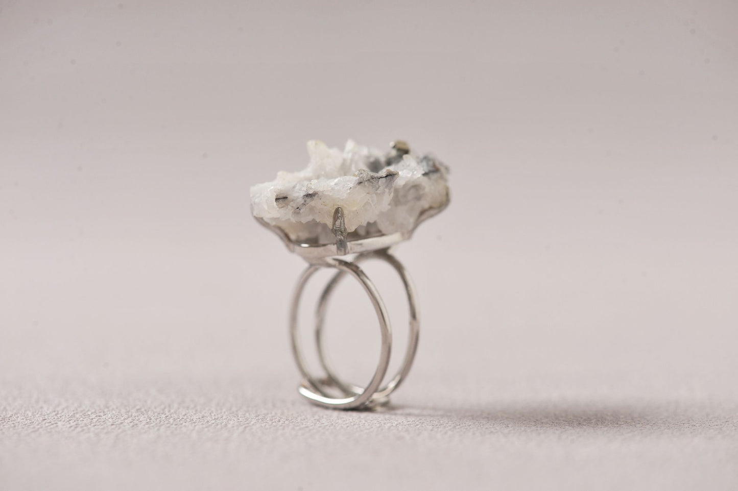 Pyrite on Quartz Manifest Specimen Ring