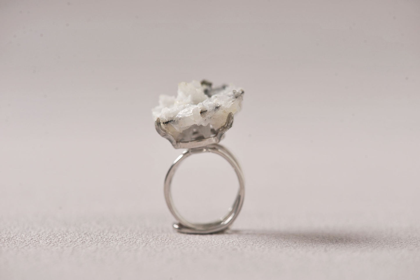 Pyrite on Quartz Manifest Specimen Ring