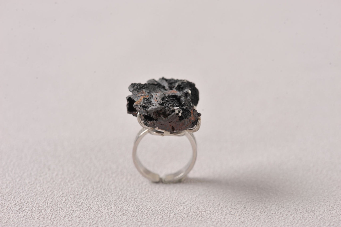 Raw Hematite Gemstone Ring