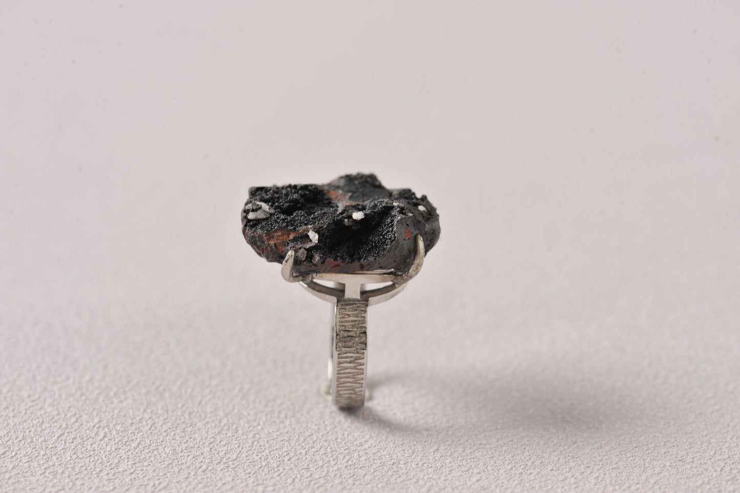Raw Hematite Gemstone Ring