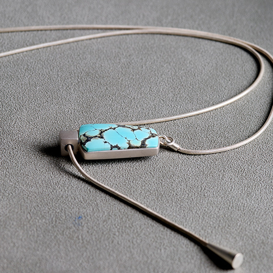 Good Fortune Natural Turquoise Adjustable Lariat Necklace
