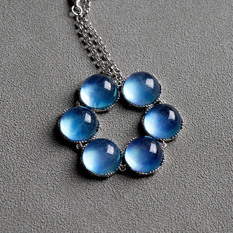 Sapphire Ocean Natural Aquamarine Cabochon Bracelet