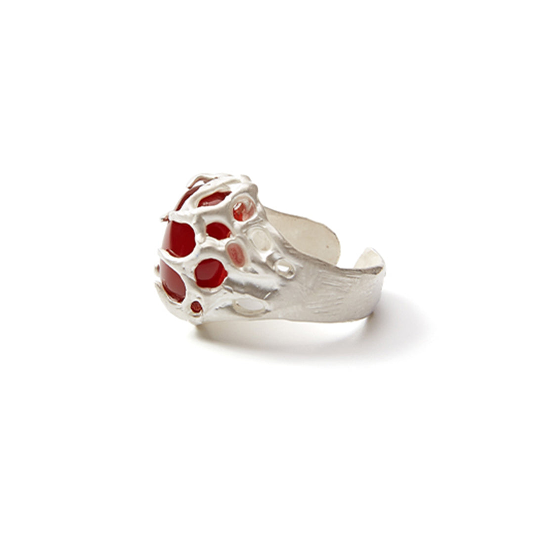 Embrace love Handmade Garnet Sterling Silver Ring - second image