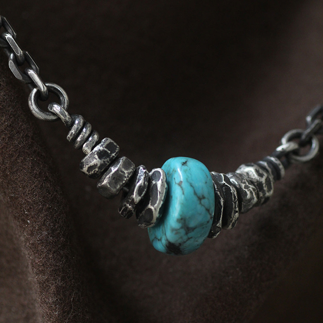 Primal Force American Turquoise Silver Necklace