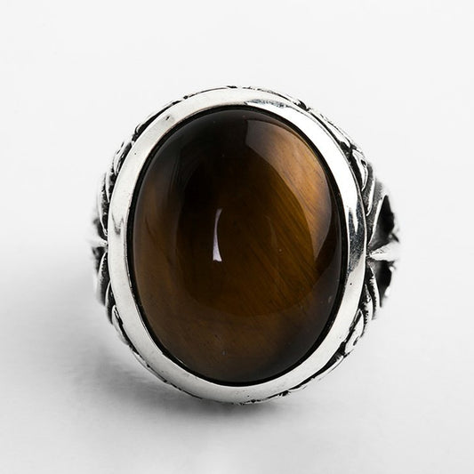 Beast Claw Tiger Eye HandCarved Ring for Men