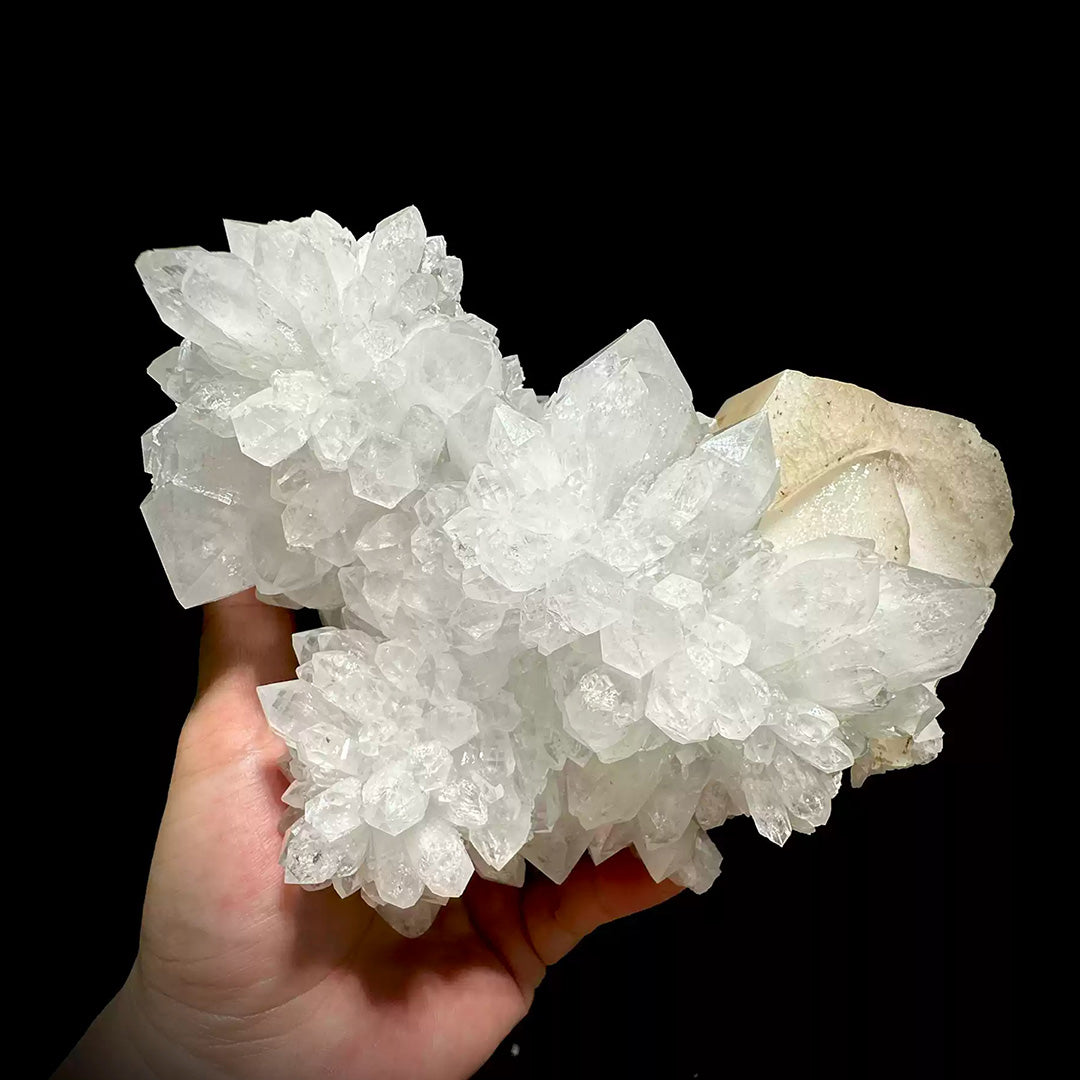 1588g Heart Shaped Clear Quartz  Cluster and Calcite Specimen