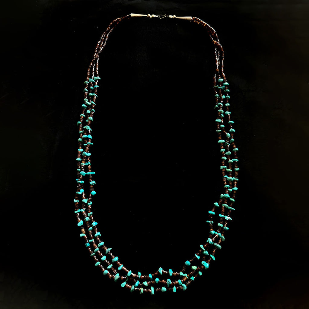 Turquoise Triple Seed Bead Necklace