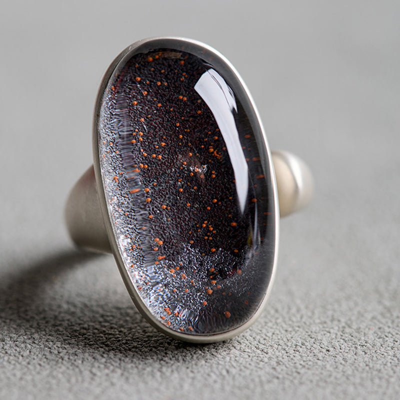 Blue Galaxy Premium Rare Symbiotic Quartz Ring