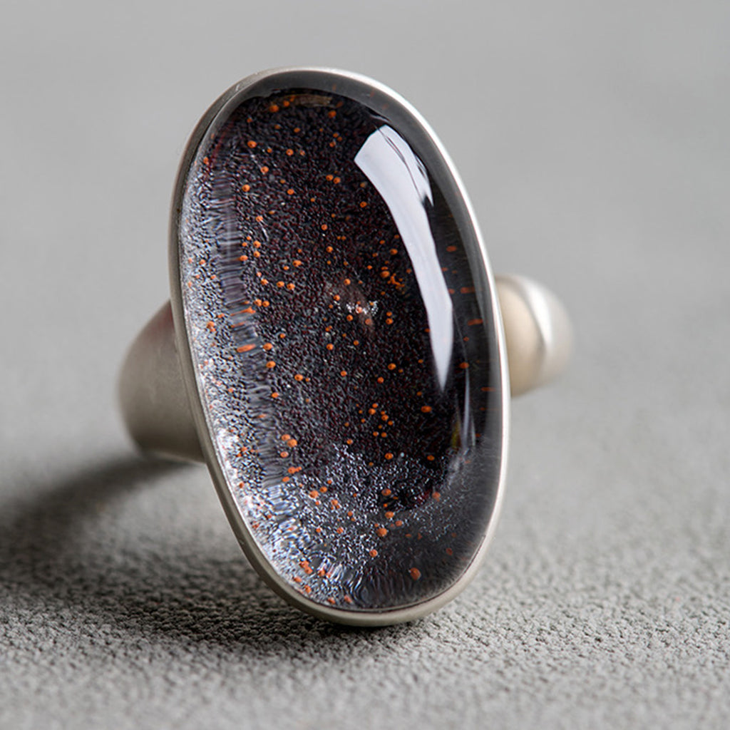 Blue Galaxy Premium Rare Symbiotic Quartz Ring