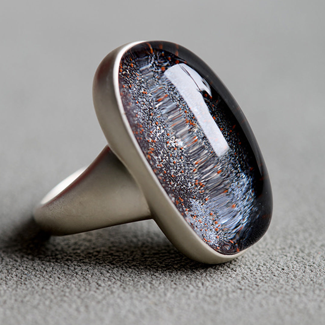 Blue Galaxy Premium Rare Symbiotic Quartz Ring - second image