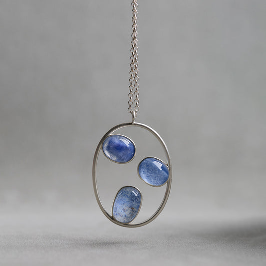 Stellar Rhythm Blue Rutilated Quartz Pendant