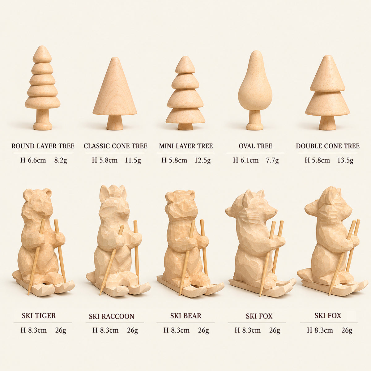 DIY Wooden Skiing Animal Painting Kit