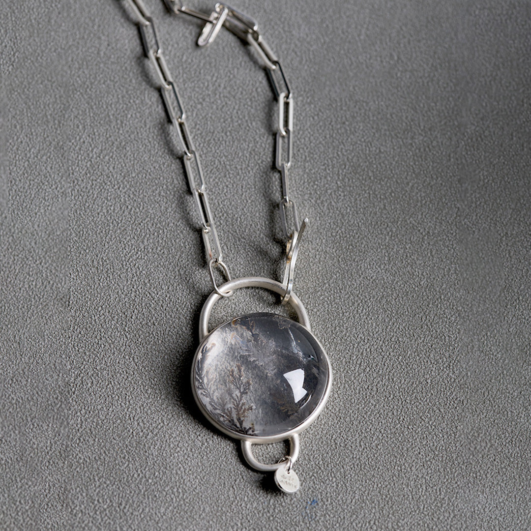 Life Strength Clear Hematoid Quartz Branching Pendant