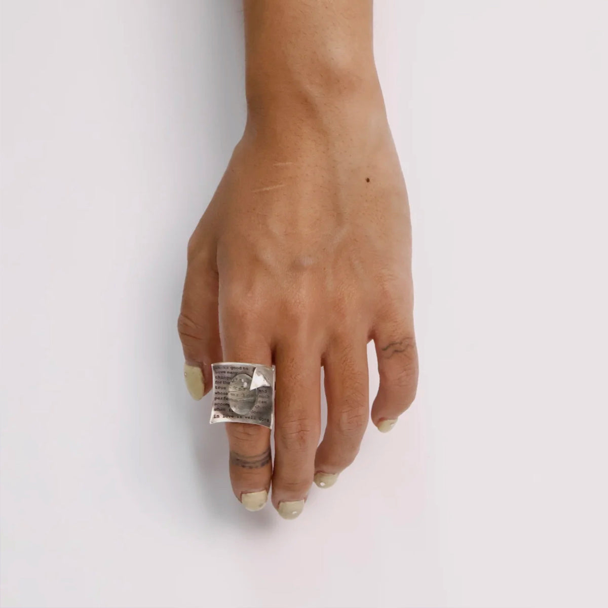 Letters of Love Custom Engraved Clear Quartz Ring for Your Precious Words