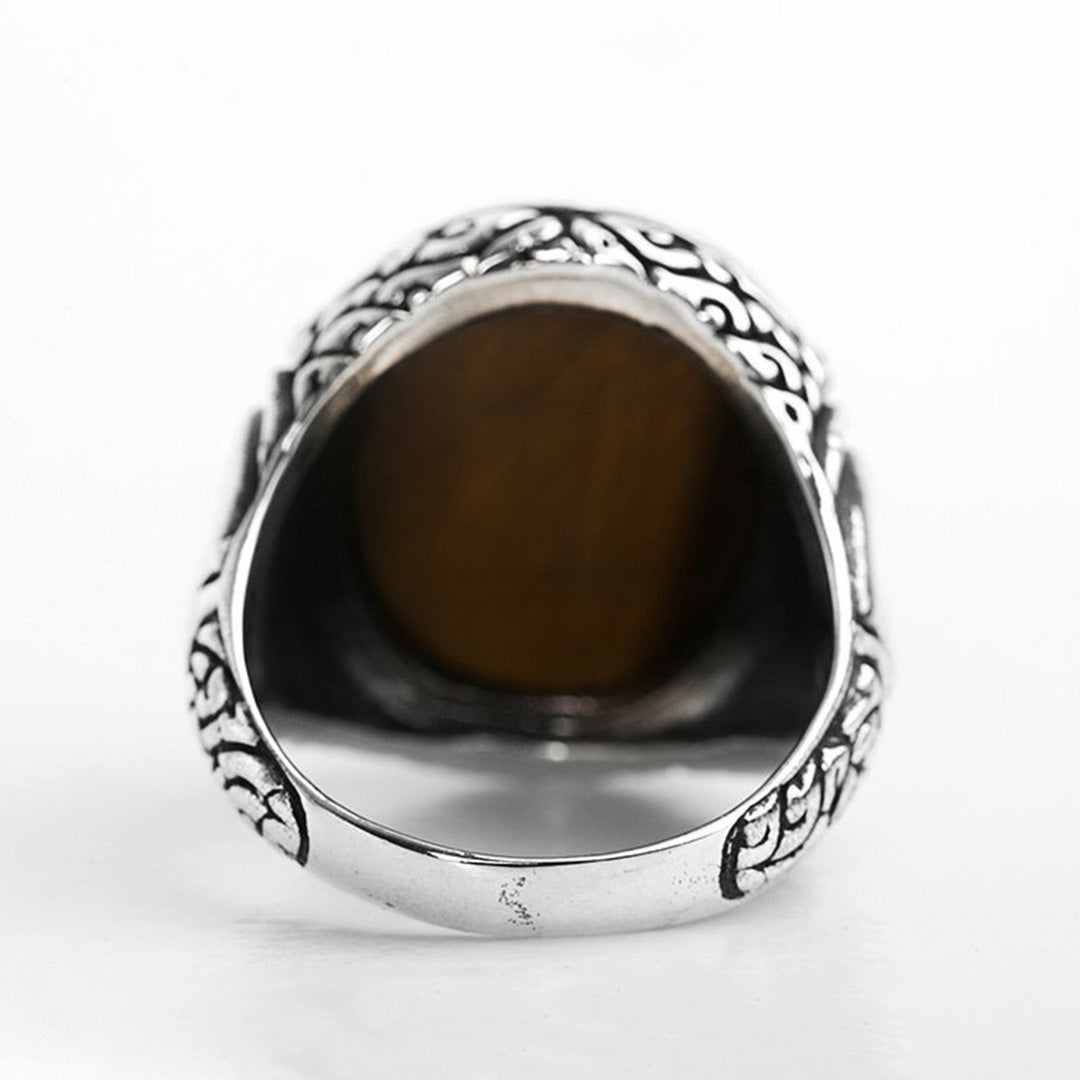 Beast Claw Tiger Eye HandCarved Ring for Men