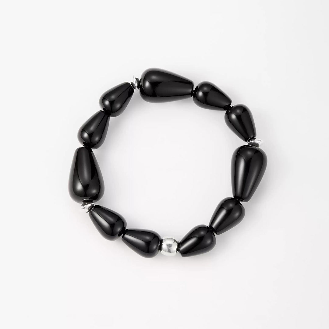 Minimalist Gradient Black Onyx  Bead Choker Jewelry Set - second image