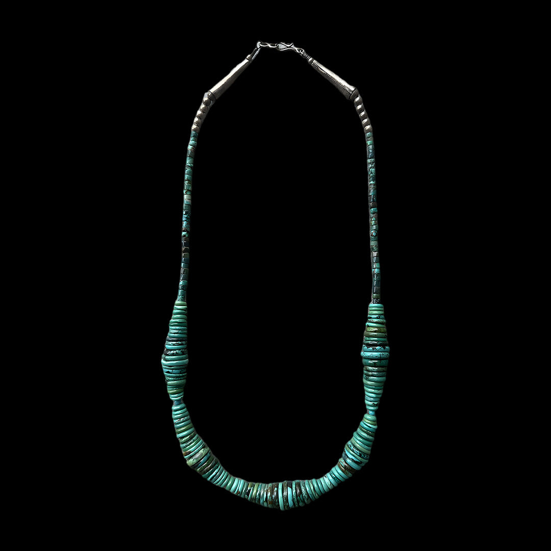 Chunky Turquoise Tower Bead Necklace