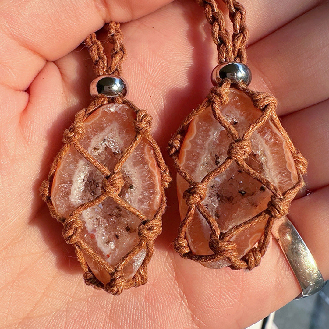 Custom Mini Crystal Geode Pouch Handwoven Abundance Charm