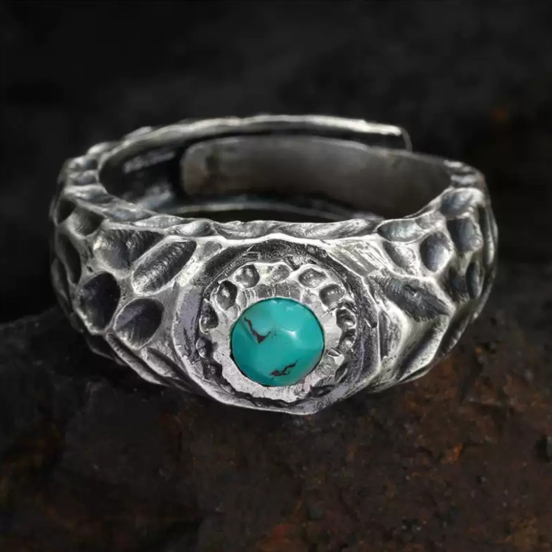 Guardian Shield Exquisite Turquoise Silver Ring