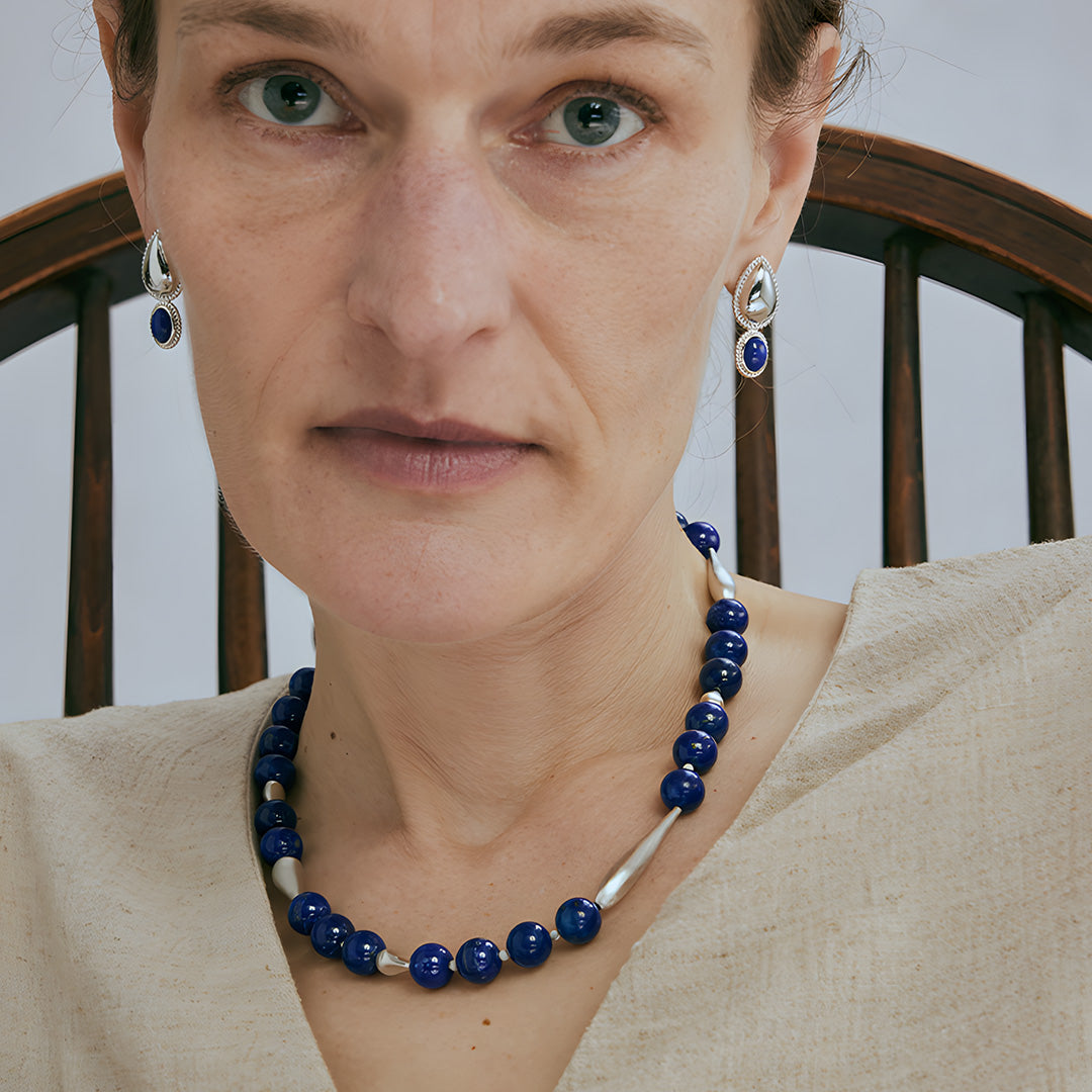 Tiger’s Eye Modern 18K White Gold Plated Earrings