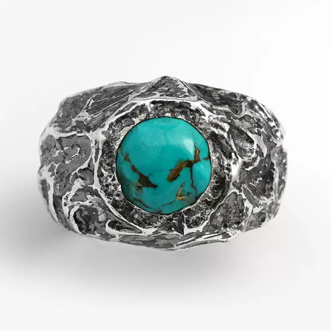 Energizing Vibes- Turquoise Adjustable Silver Ring