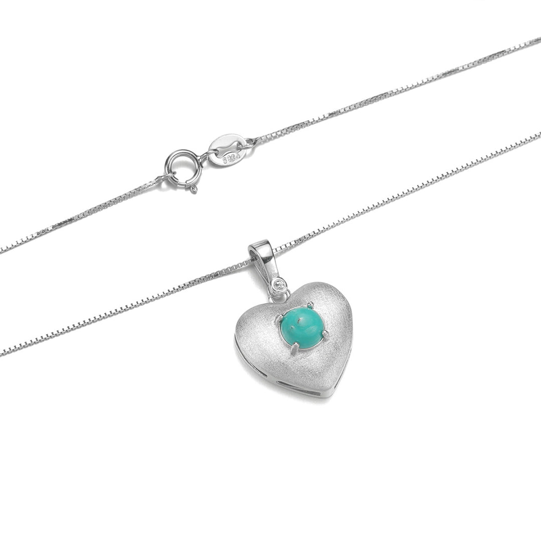 Turquoise Heart Sterling Silver Pendant
