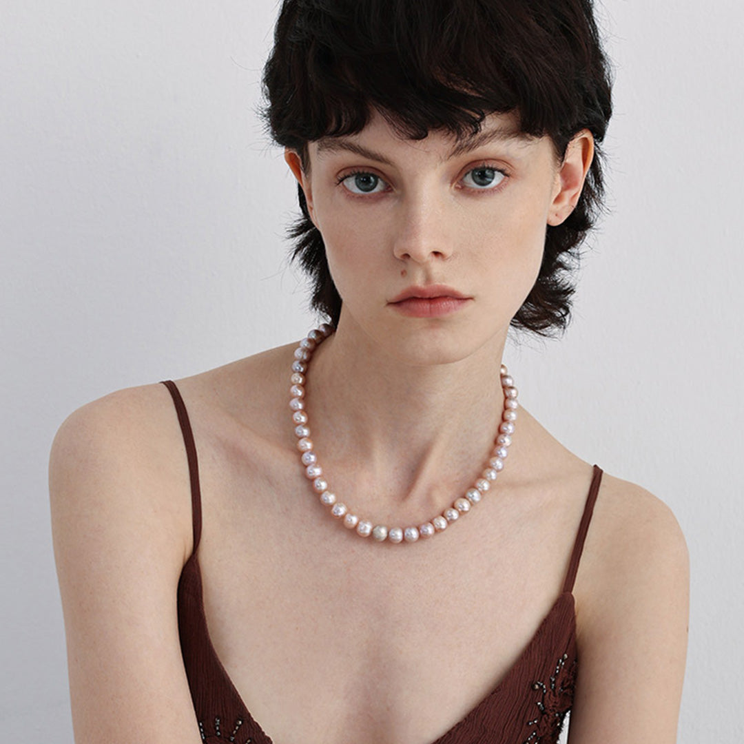 Romantic Pink Pearl Drop Necklace