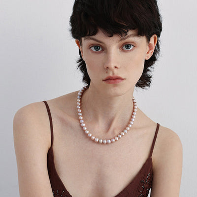 Romantic Pink Pearl Drop Necklace