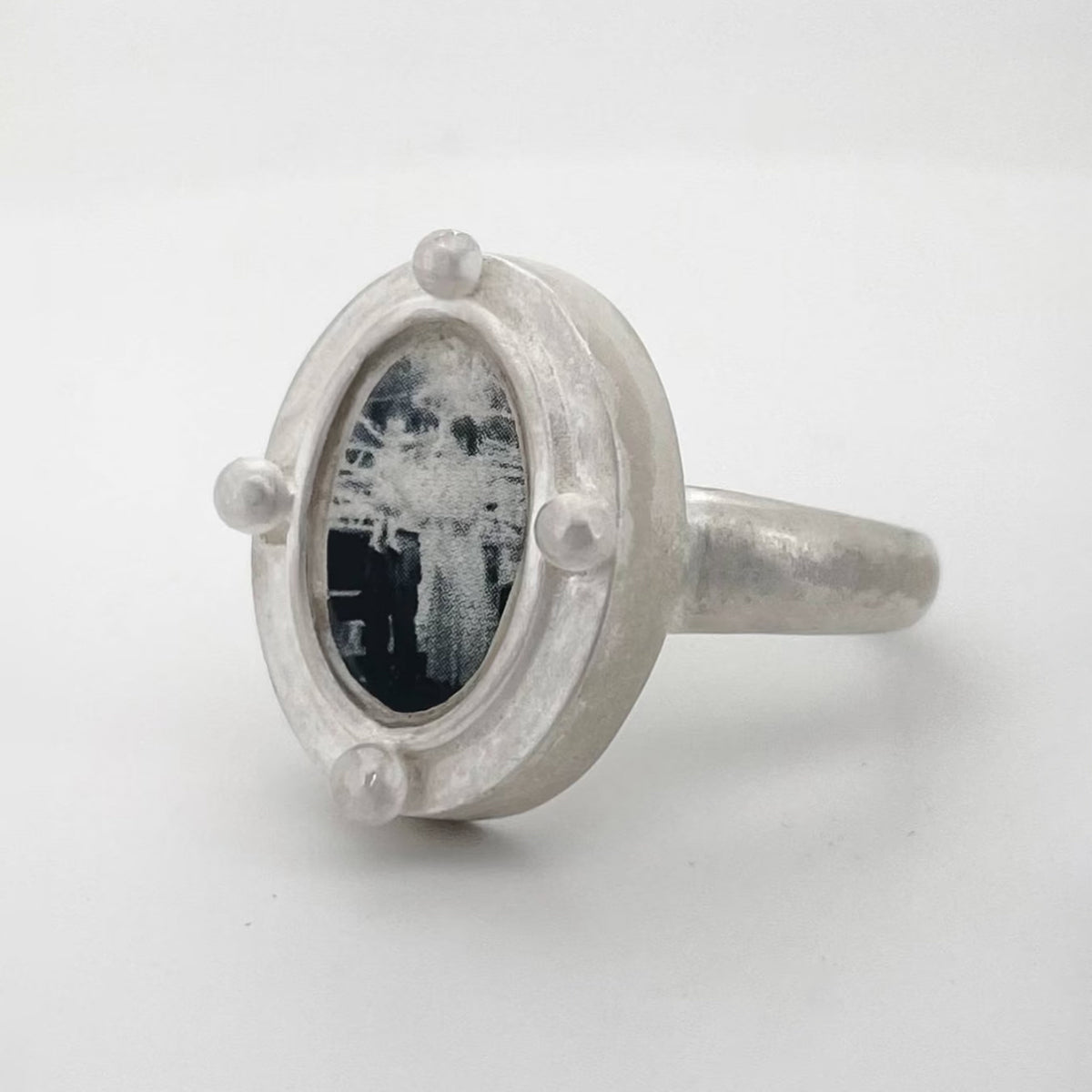 Captured Moments Personalized Photo-Etched Sterling Silver Ring