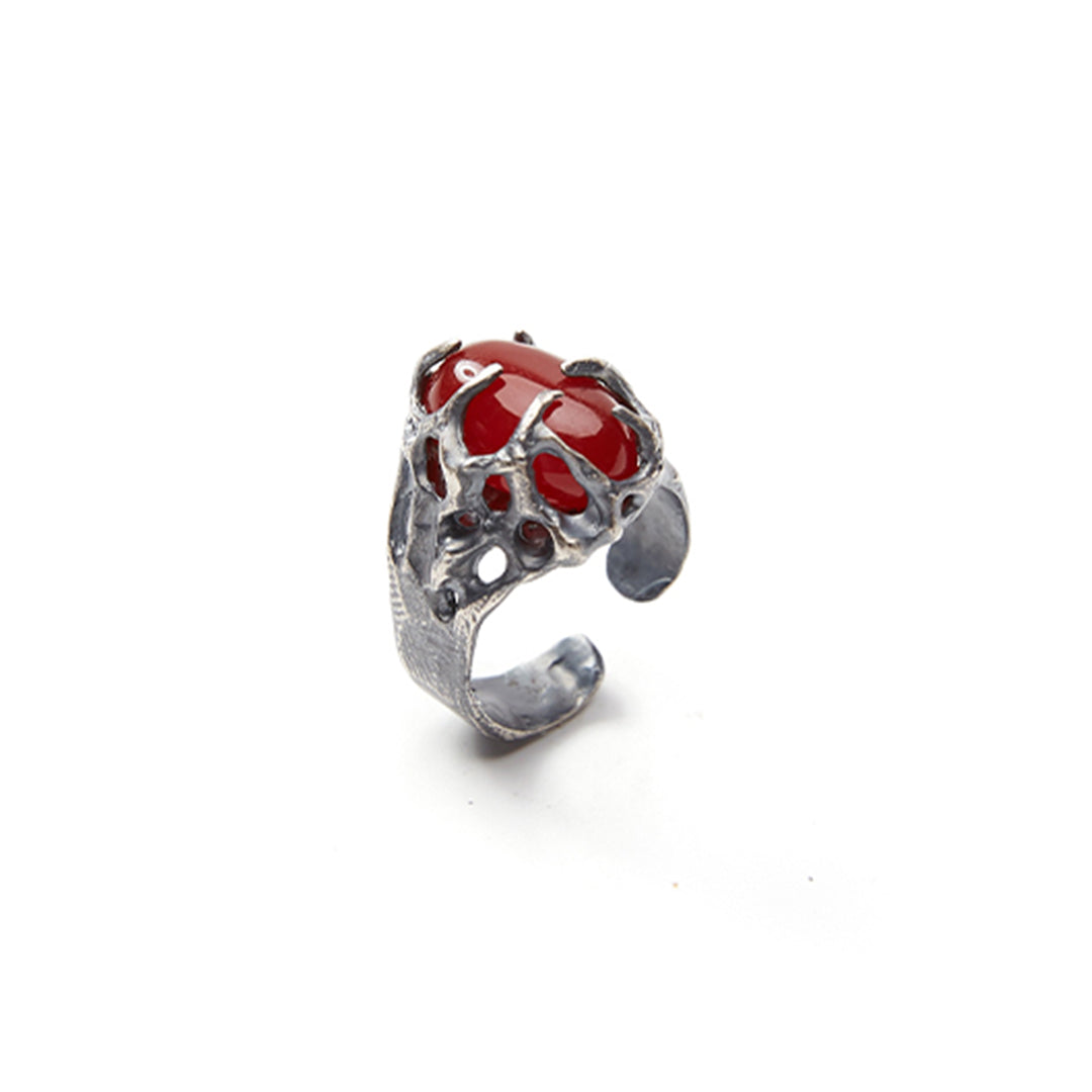 Embrace love Handmade Garnet Sterling Silver Ring