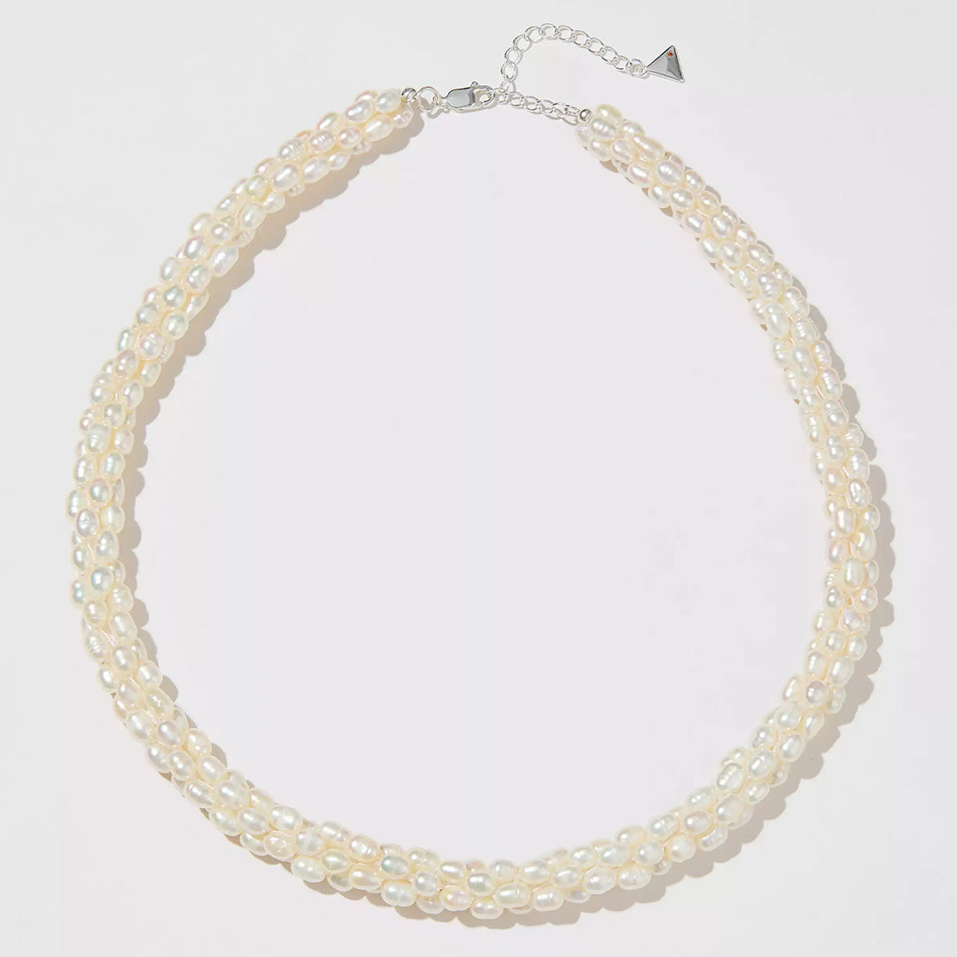 Unique Woven Barrel Freshwater Pearl Necklace