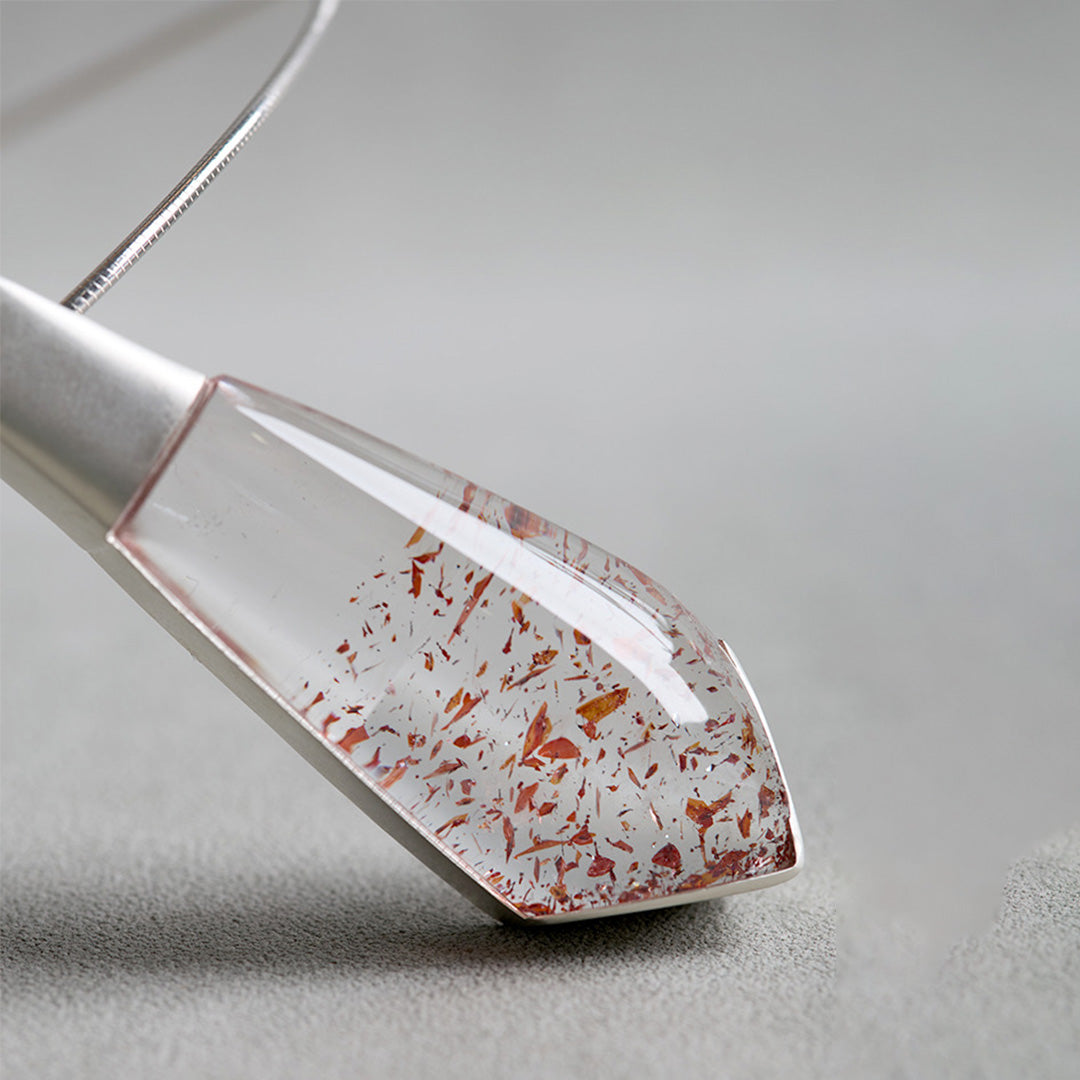 Eternal Flame Exclusive Clear Hematoid Quartz Pendant