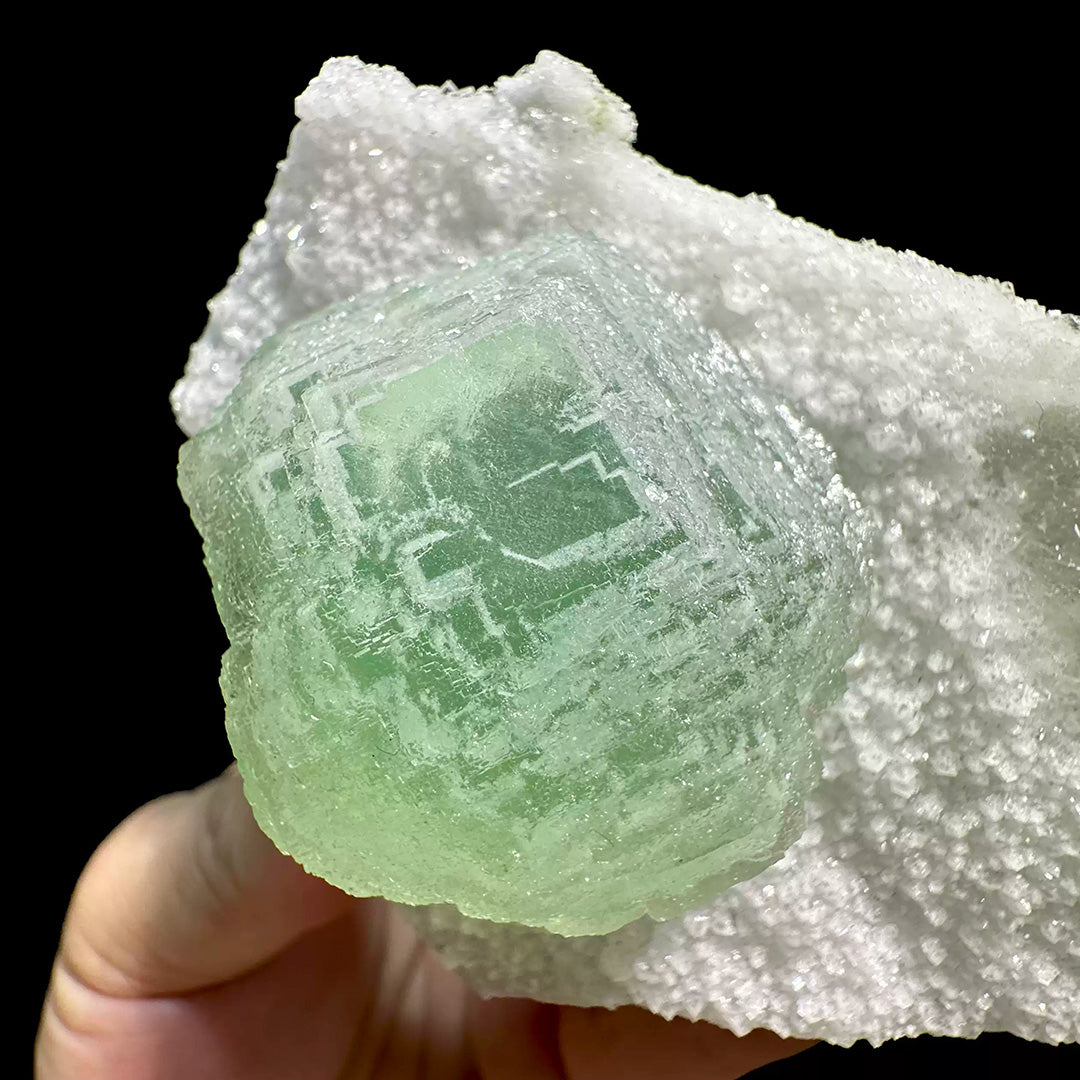 380g Large Green Fluorite Quartz Specimen