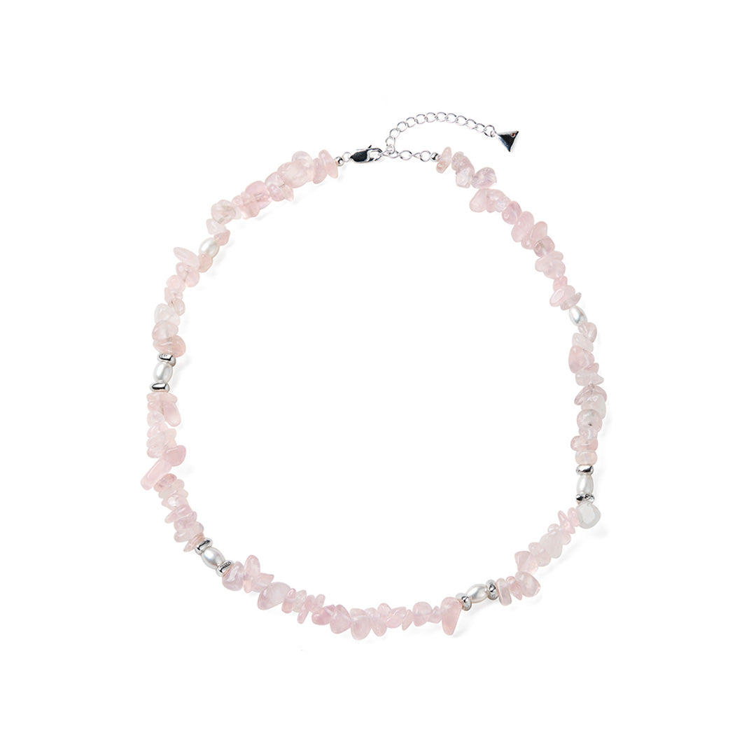 Natural Freeform Rose Quartz Necklace