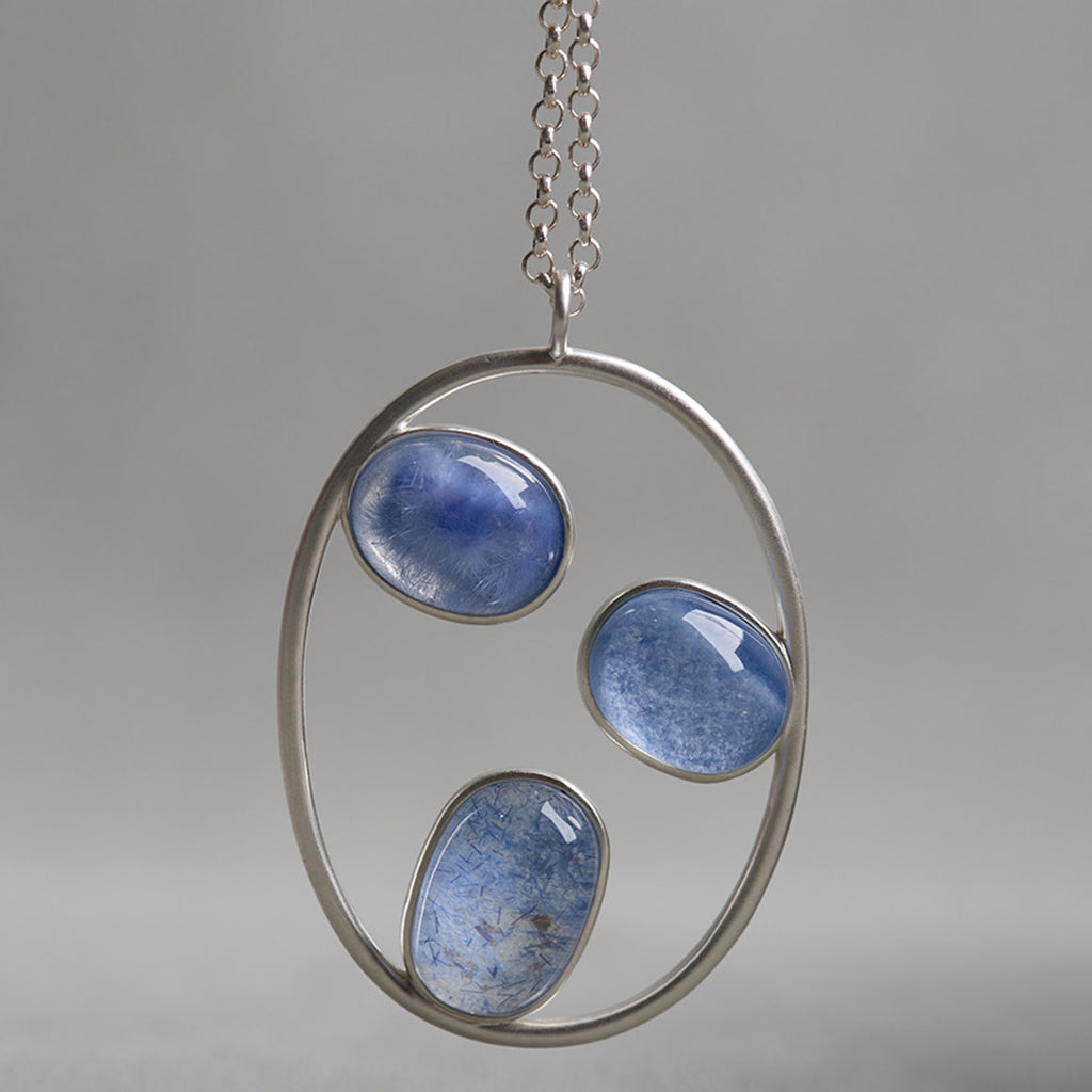 Stellar Rhythm Blue Rutilated Quartz Pendant