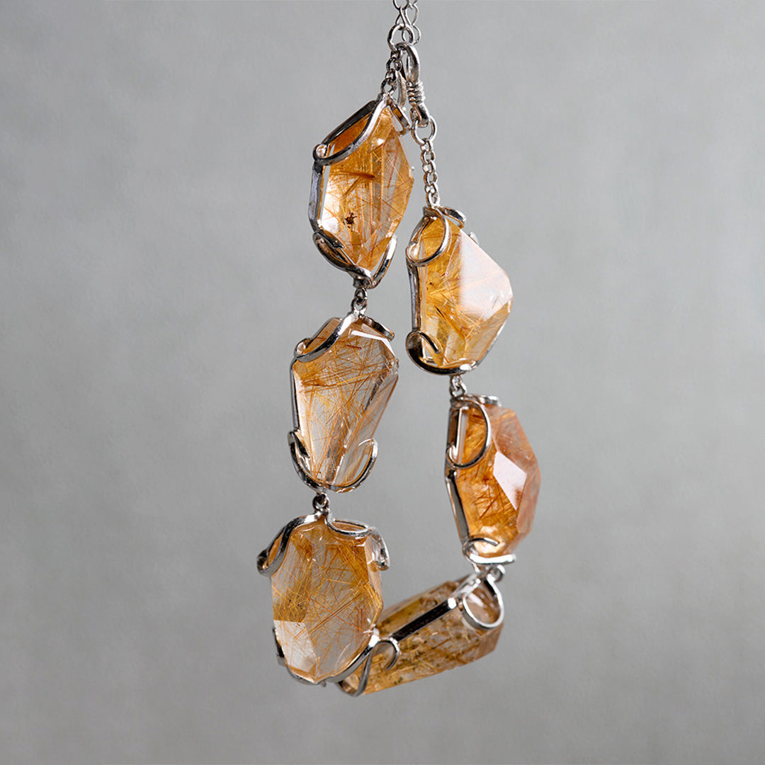 Abundance Stone Natural Rutilated Quartz Bracelet