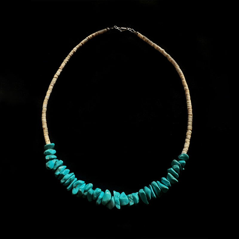 Vivid Blue Turquoise Shell Bead Pendant