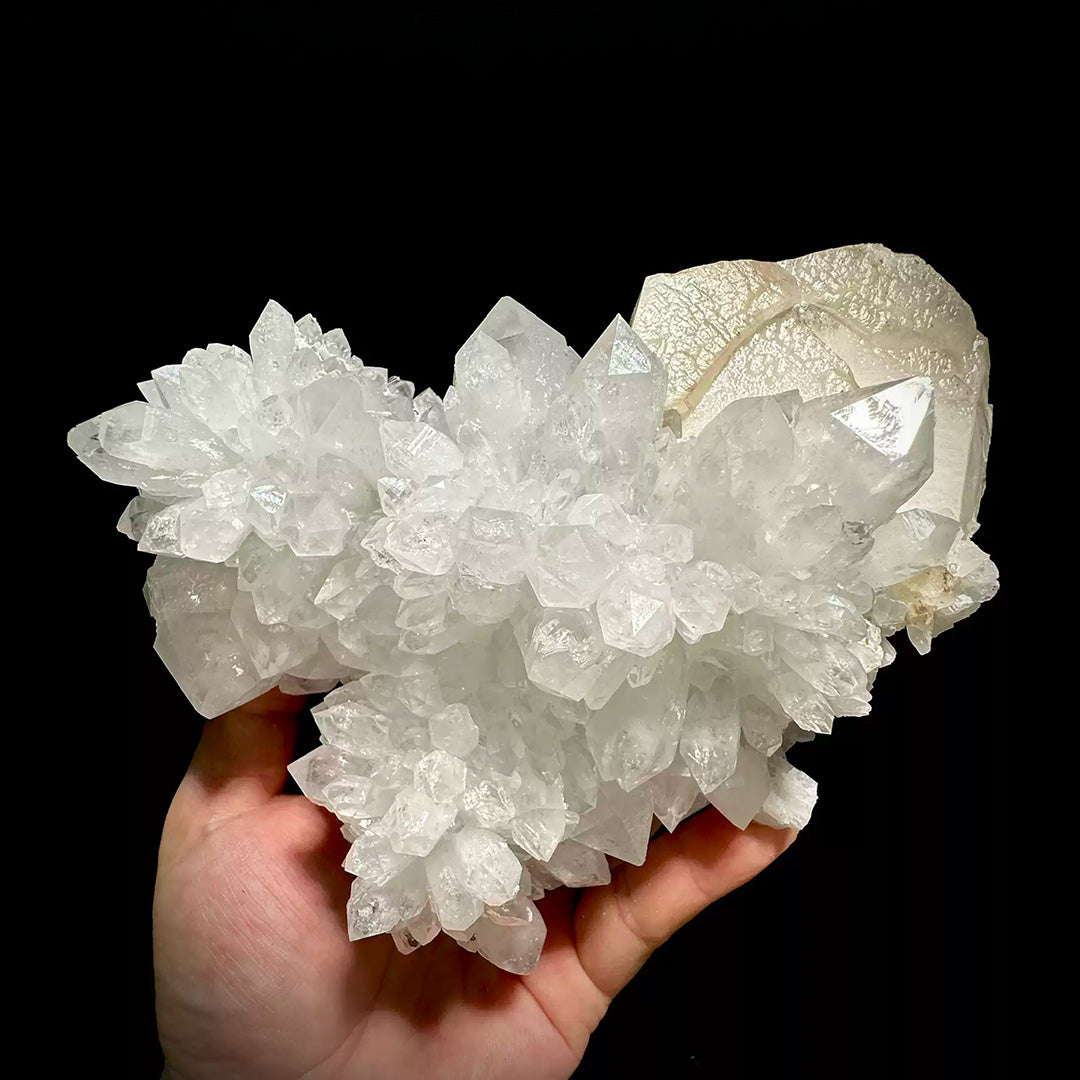 1588g Heart Shaped Clear Quartz  Cluster and Calcite Specimen