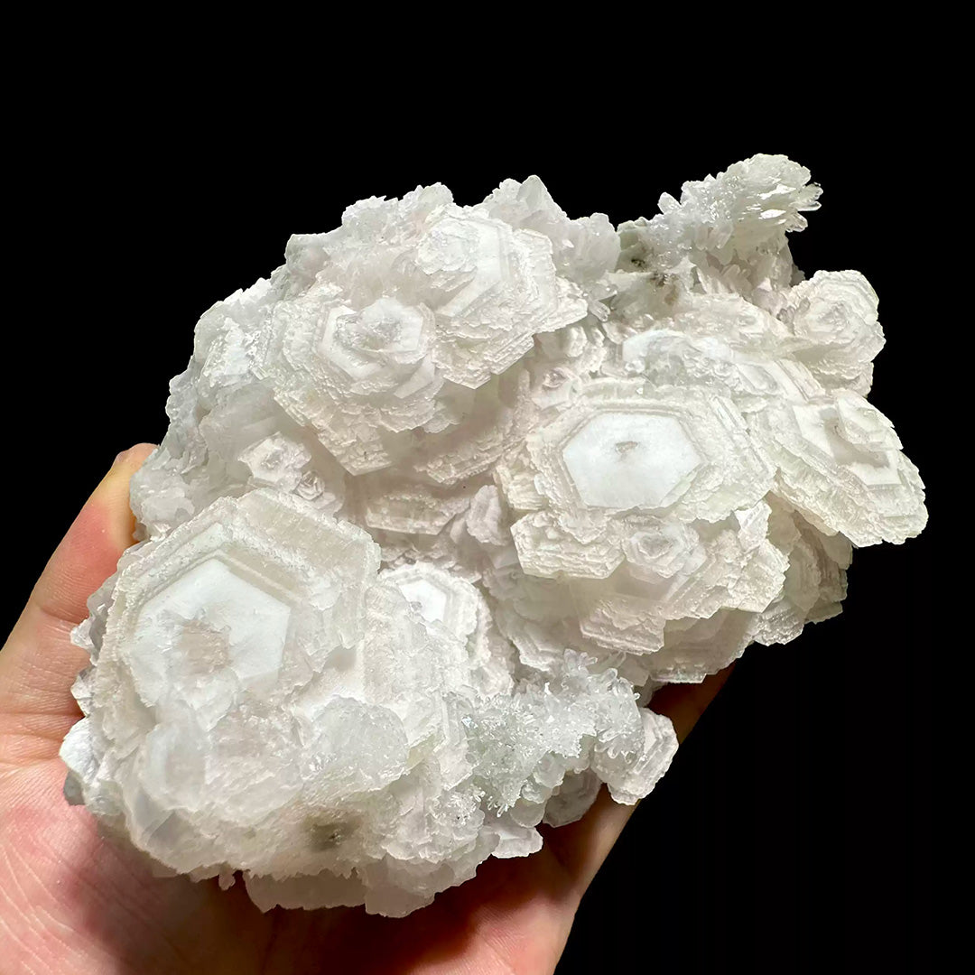 870g Hexagonal Shield Calcite Fluorite Crysta Mineral Specimen