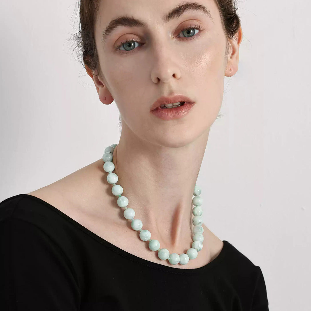 Australian Green Jade Beaded Necklace