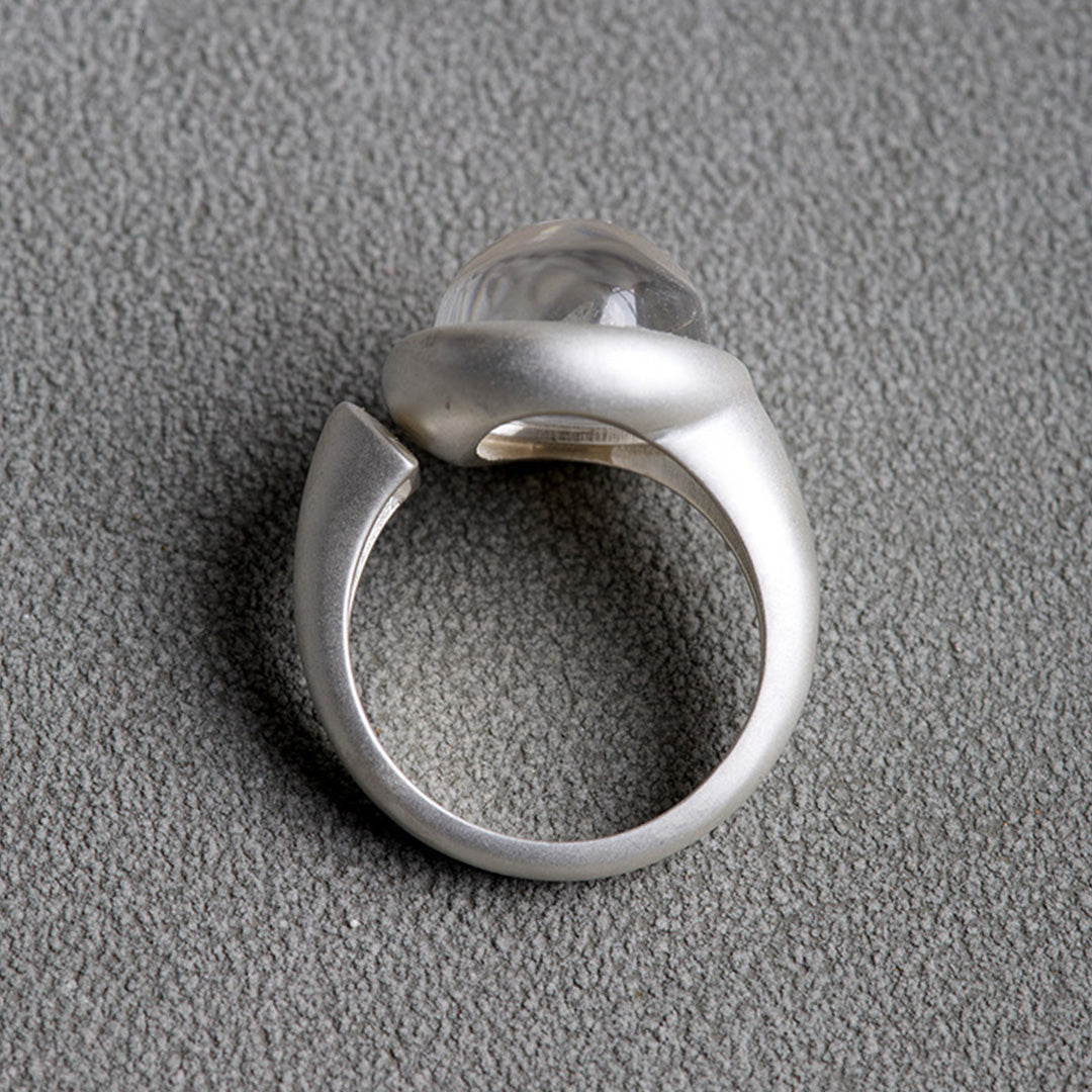 Timeless Waters Clear Enhydros Quartz Open Ring - second image