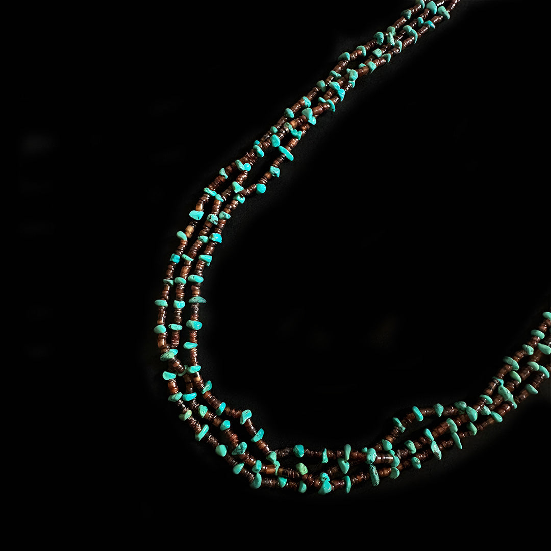 Turquoise Triple Seed Bead Necklace