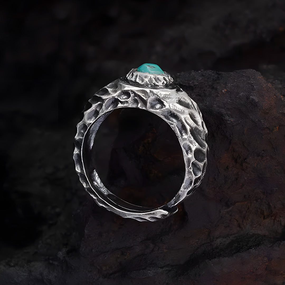 Guardian Shield Exquisite Turquoise Silver Ring