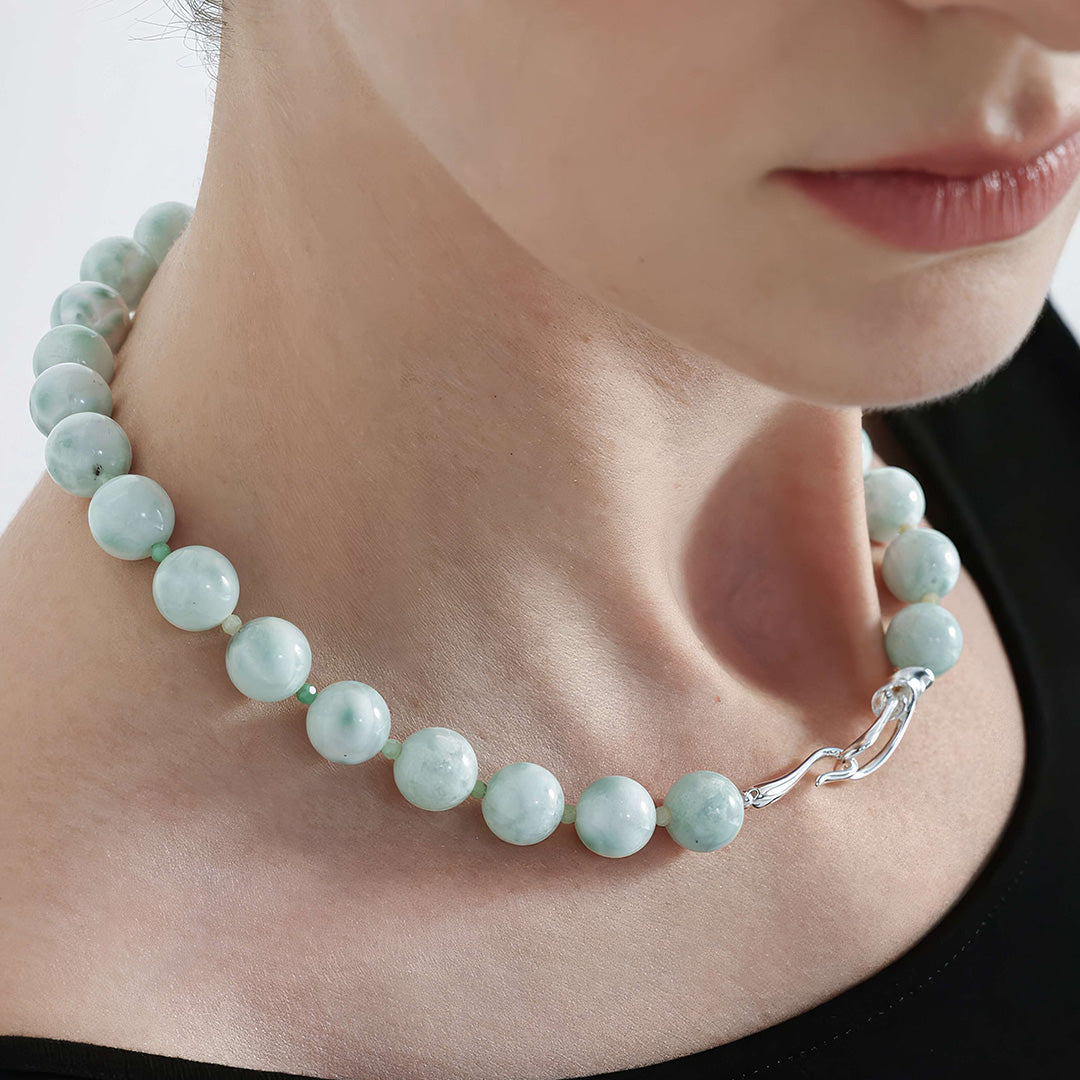 Australian Green Jade Beaded Necklace