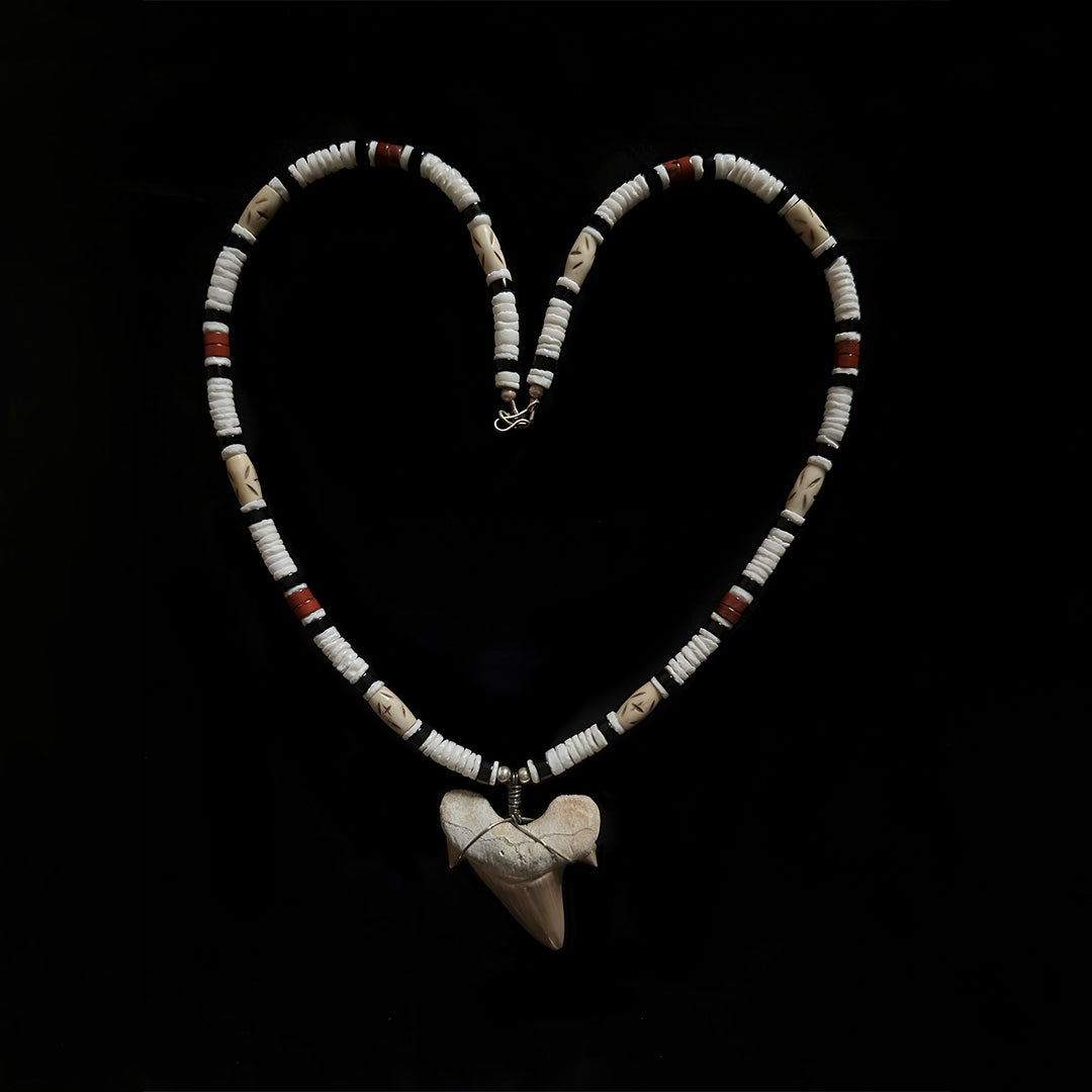 Fearless Charm Shark Tooth Beaded Necklace