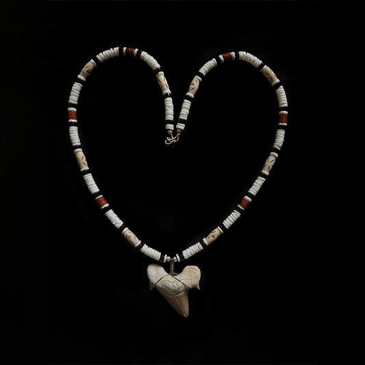 Fearless Charm Shark Tooth Beaded Necklace