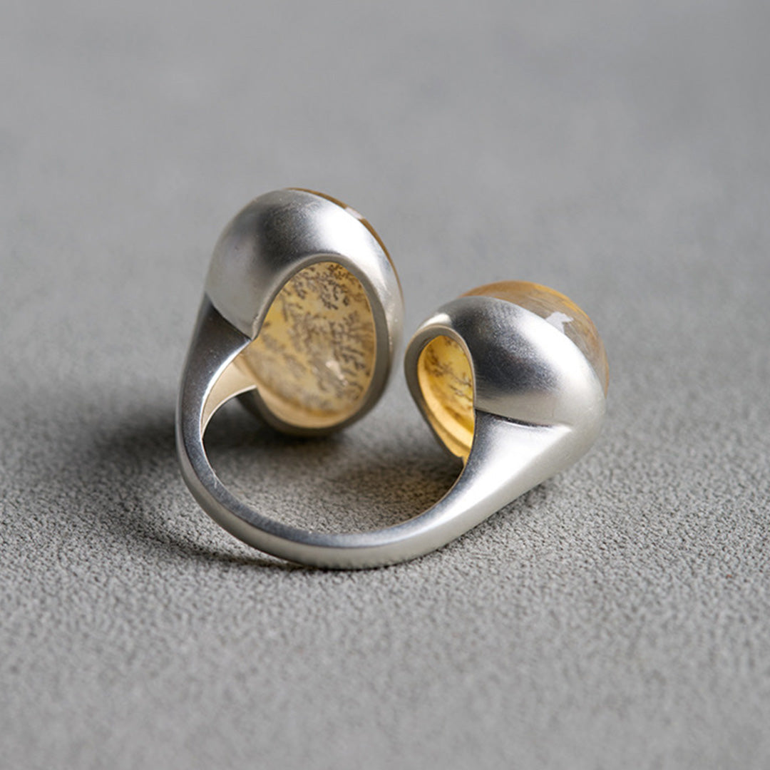 Guardian Forest Hematoid Quartz Branching Ring